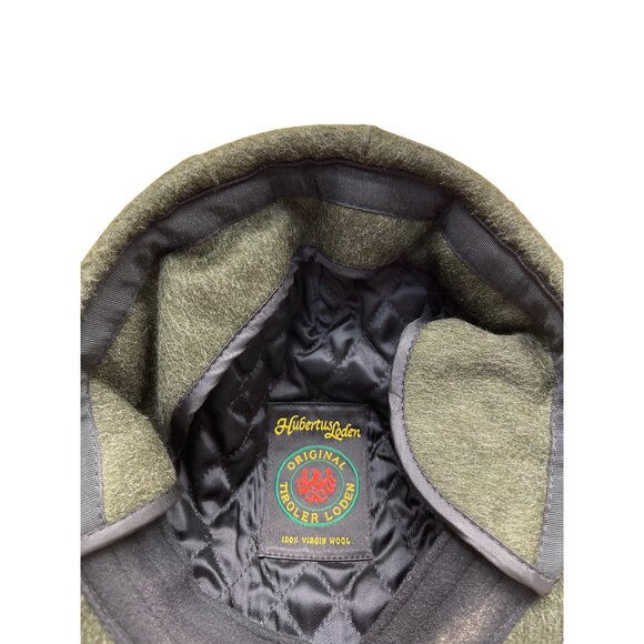 Hubertus Tiroler Loden Green\ Wool Flat Cap With Adjustable Strap - Picture 7 of 10